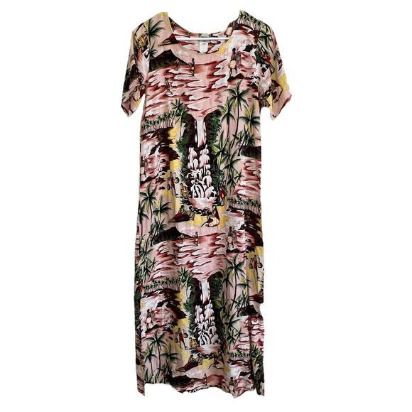 Vintage Kamehameha Hawaii Hawaiian Tropical Beach Tiki Sun House Dress Small M22 - Picture 1 of 6